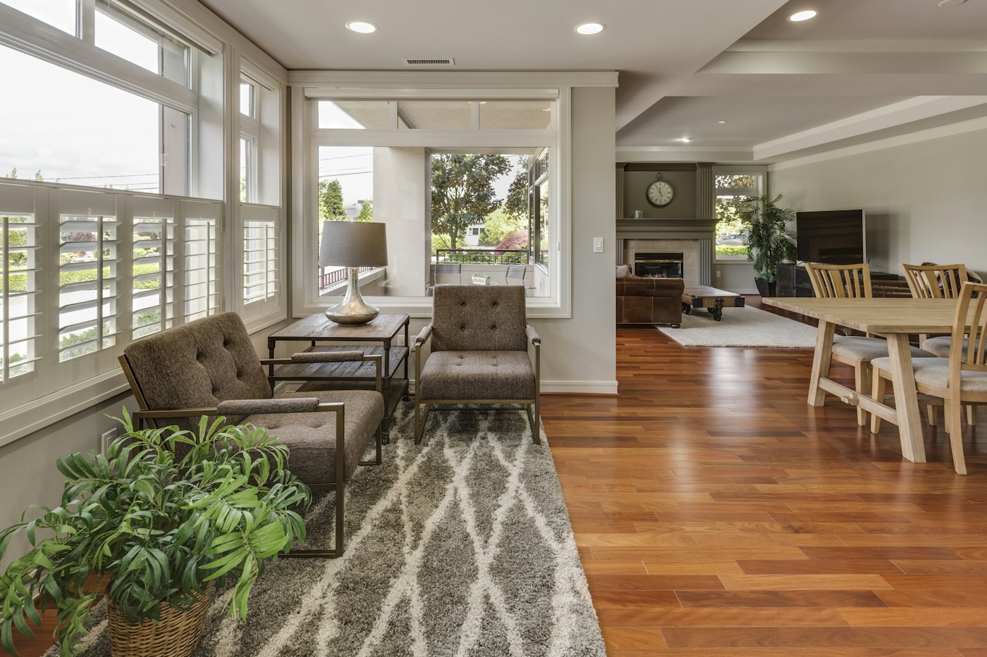 Illustrative stock photo of a bright living room.